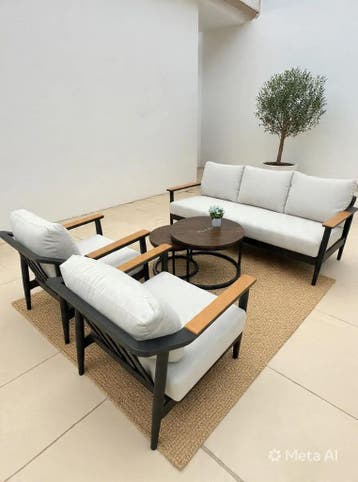 Luxe Loungeset aluminium met weersbestendige kussens 195x..., Ophalen of Verzenden, Nieuw