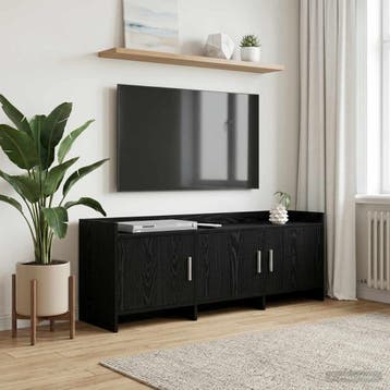 vidaXL TV Kast 130 x 33 x 47 cm Zwart eiken Bewerkt hout, Verzenden