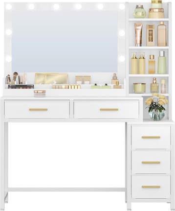 HEXCELEN Make-uptafel, kaptafel met grote spiegel, kaptafel, Verzenden, Nieuw