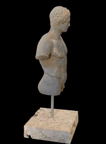 sculptuur, Dorso Eracle su base marmo - 50 cm - Gegoten