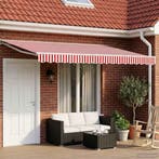 vidaXL Elektrisch Uitschuifbare Zonneluifel Rood en Wit 4,5, Tuin en Terras, Zonneschermen, Verzenden, Nieuw