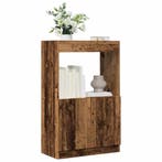 vidaXL Hoge kast 63x33x100 cm bewerkt hout oud houtkleurig, Verzenden