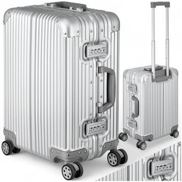 Airway-handbagage, aluminium, TSA-sloten, 4 dubbele wieltjes, Verzenden