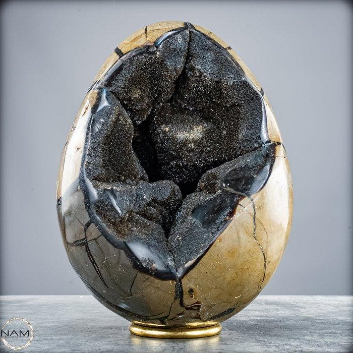 Zeer decoratieve septaria Ei, met calcietkristallen- 6147.77, Collections, Minéraux & Fossiles