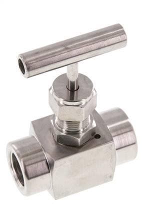 Vanne à aiguille G1/2 en acier inoxydable PTFE 300 bar -, Verzenden