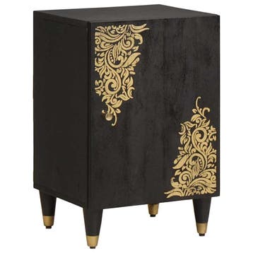 vidaXL Badkamerkast Zwart 38 x 33 x 58 cm Massief Mango Hout, Verzenden, Nieuw