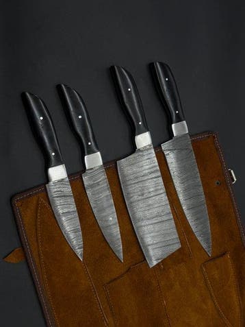 Japanese Style Kitchen Knife SET With Leather BAG Included -