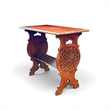 Bijzettafel - rozetraam - Eik - Neogotiek