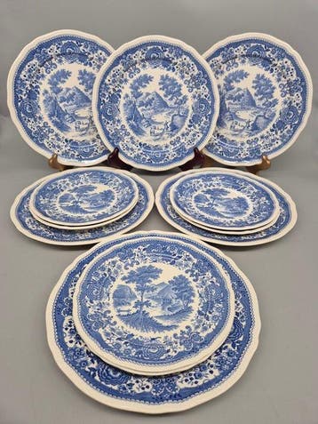 Villeroy & Boch Burgenland – 12 Teller Blau Dekor - Service