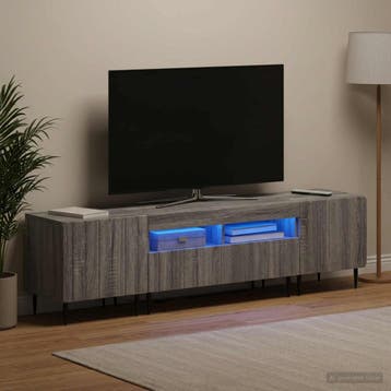 vidaXL 5-delige LED TV-kast Grijs Sonoma Bewerkt hout, Verzenden