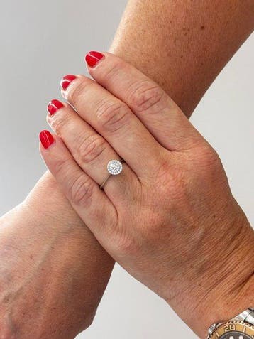 Zonder minimumprijs - Ring - 18 karaat Witgoud - 0.18ct. tw., Nieuw