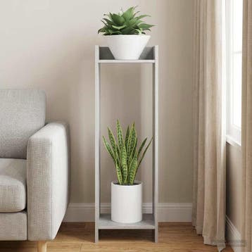 vidaXL Plantenstand Betongrijs 30 x 30 x 100 cm Bewerkt hout, Verzenden