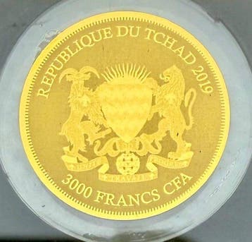 Tsjaad. 3000 Francs 2019 African Springbok ,oro 1/500 Oz