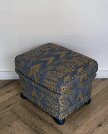 Voetenbank - Grote Ottoman / poef / kruk - Hout, Textiel