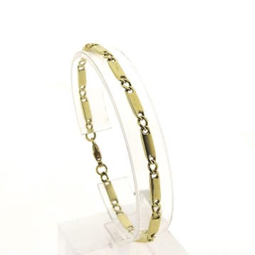 Gouden staafjes/gourmetschakel armband (Schakelarmband), Ophalen of Verzenden