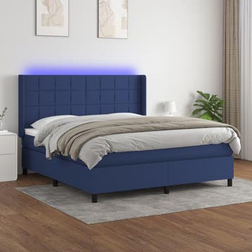 vidaXL LED Box Spring Bed met hoofdeinde Stof, Verzenden