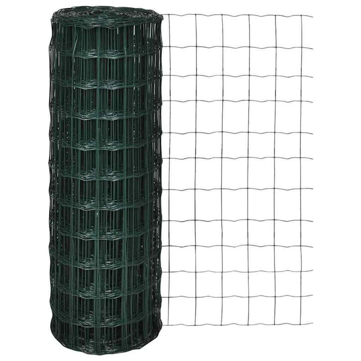 vidaXL Euro hek 10x0,8 m staal groen, Tuin en Terras, Tuinhekken en Hekwerk, Nieuw, Verzenden