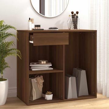 vidaXL Cosmeticakast 80x40x75 cm bewerkt hout bruin, Huis en Inrichting, Verzenden, Nieuw