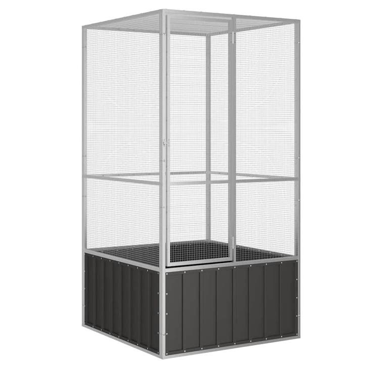 vidaXL Vogelkooi 111x107x211,5 cm gegalvaniseerd staal, Animaux & Accessoires, Oiseaux | Accessoires, Envoi