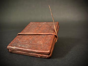 Icoon - Koptisch tweeluik - Leder, pigmenten, Antiek en Kunst