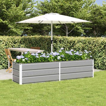 vidaXL Plantenbak Lichtgrijs 195 x 50 x 45 cm Gegevens staal, Tuin en Terras, Verzenden, Nieuw