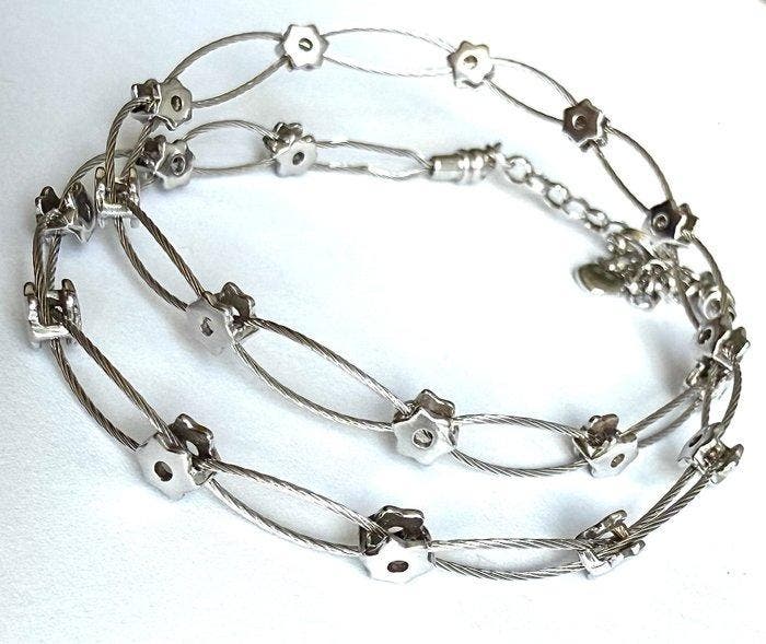 Zilver, Italiaanse studio draadketting 925 sterling zilver -, Antiquités & Art, Antiquités | Argent & Or