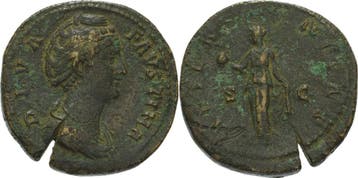 Sesterz 141, Kaiserzeit Faustina maior, Gemahlin des Anto..., Verzenden