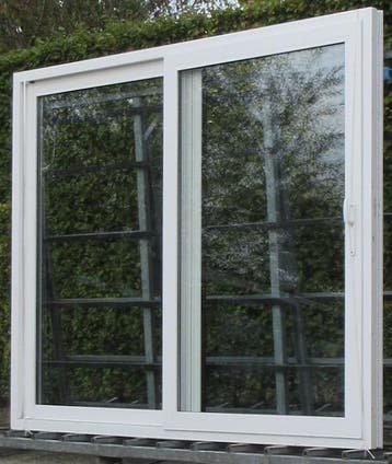 pvc schuifraam , schuifdeur , pui , schuifpui 269 x 215 wit, Doe-het-zelf en Bouw, Kunststof, Gebruikt, 225 cm of meer, Ophalen of Verzenden