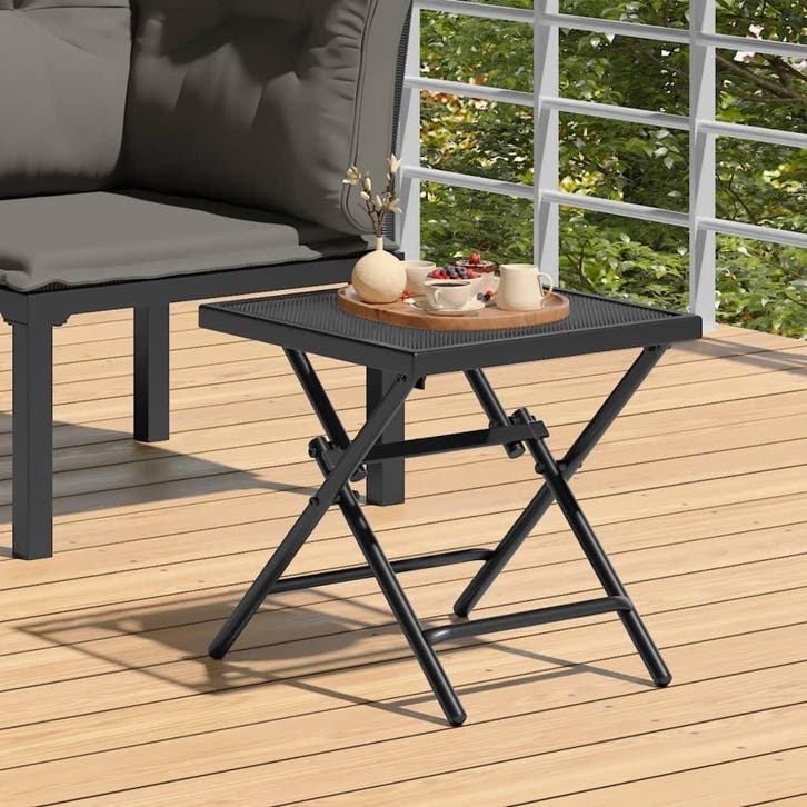 vidaXL Tuintafel 38x38x38 cm staalgaas antracietkleurig, Tuin en Terras, Tuintafels, Nieuw, Verzenden