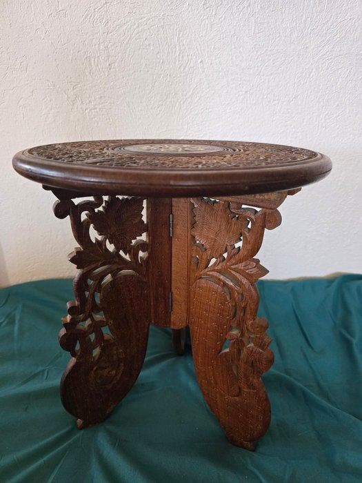 Bijzettafel - Hout, Schelp, Antiquités & Art, Curiosités & Brocante