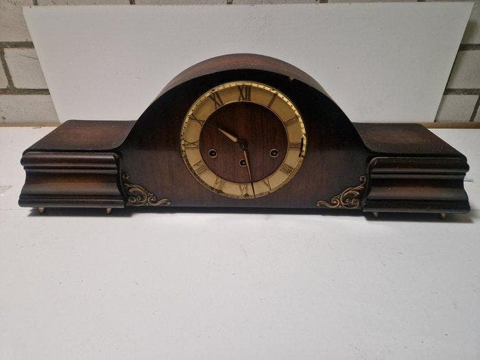 Horloge - FHS Franz Hermle & Sohn - Art déco Bois, Laiton -, Antiek en Kunst, Antiek | Klokken