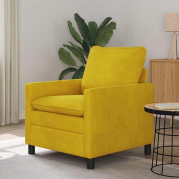 vidaXL bank / zetel Geel 76 x 81 x 87,5 cm Fluweel, Huis en Inrichting, Zetels | Zetels, Verzenden, Nieuw