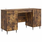 vidaXL Bureau met plank Gerookt eiken 142,5 x 50 x 75 cm, Huis en Inrichting, Bureaus, Verzenden, Nieuw