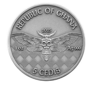 Ghana. 5 Cedis 2025 – Gangster – 1 oz Silver .999 – Antique, Timbres & Monnaies