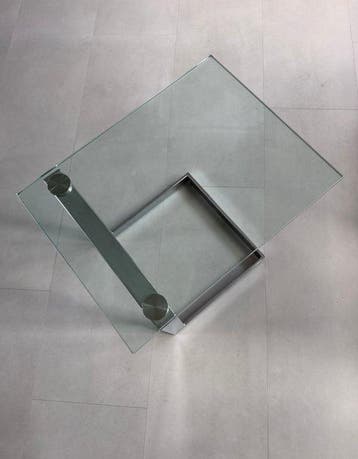 Gebra - Bijzettafel - Glas, Roestvrij staal, Chroom