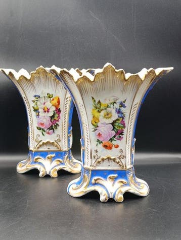 Porcelaine de Paris - Vase (2) - Porcelaine - Isabelino, Antiek en Kunst