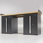 Datona Werkbank PRO bamboe - 2 opbergkasten - 200 cm -, Doe-het-zelf en Bouw, Ophalen of Verzenden, Nieuw