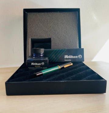 Pelikan - Set regalo stilo con fusto verde/nero, inchiostro, Nieuw