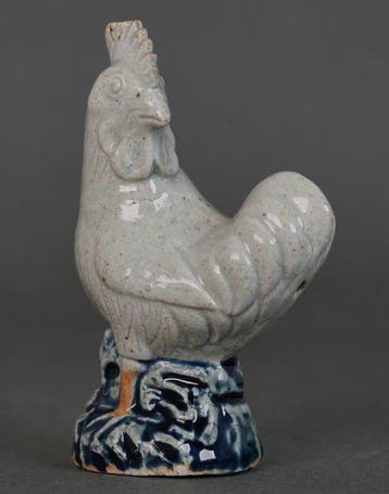 Large standing Finely detailed Cockerel Standing on Blue
