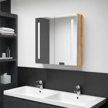 vidaXL Badkamerkast met spiegel en LED 62x14x60 cm, Huis en Inrichting, Verzenden, Nieuw