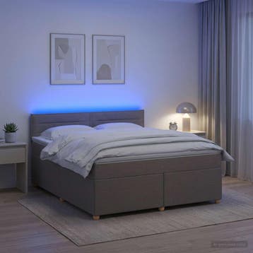 vidaXL Boxspringbed met matras met hoofdeinde Taupe 160 x, Verzenden, Nieuw