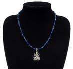 Zilver, Saphir - Halsketting van de God Ganesha in massief