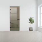 Glazen binnendeur XL voor stomp kozijn zwart beslag-Brons ge, Doe-het-zelf en Bouw, Glas en Ramen, Verzenden, Nieuw