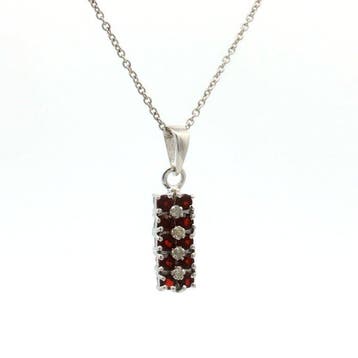 Sans prix de réserve - Pendentif Argent - 0.80ct. tw. Grenat