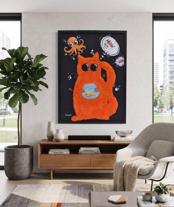 Patrycja Mroczkowska - Ginger Shaggy Cat Who Stole a, Antiek en Kunst, Kunst | Designobjecten