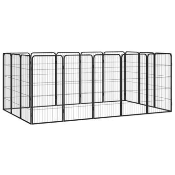 vidaXL Hondenkennel 16 panelen 50 x 100 cm gepoedercoat, Verzenden