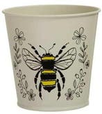 Bloemenpot Metal Flowerpot Bee bij en bloemetjes, Huis en Inrichting, Nieuw