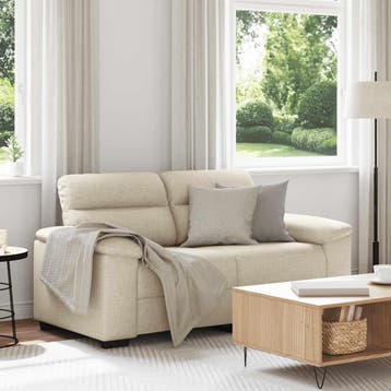 vidaXL 2-zitsbank / zetel 160x81x84 cm linnen, Verzenden, Nieuw