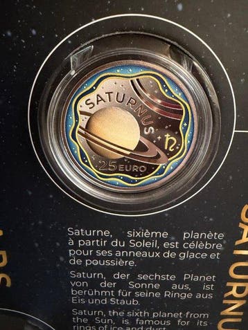 Luxemburg. 25 Euro 2025/2026 Sol + Saturnus (2 coins), Postzegels en Munten