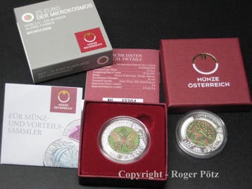 Österreich 25 Euro 2017 Mikrokosmos handgehoben Ovp Niob, Verzenden